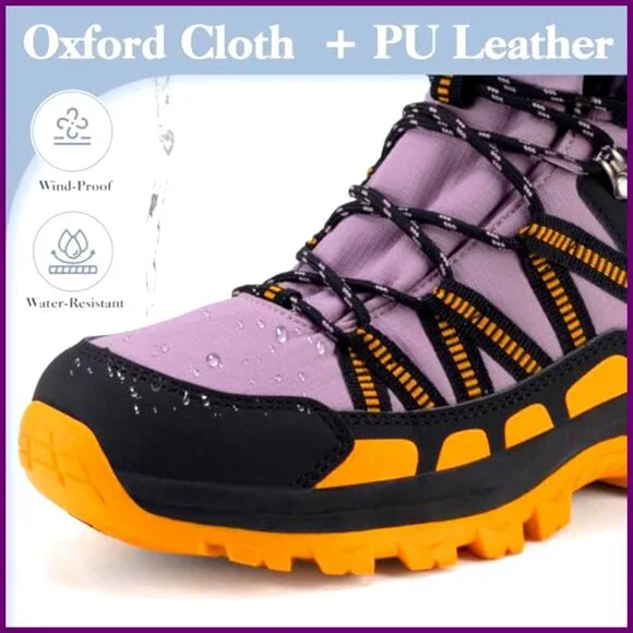 Waterproof Winter Snow Boots Fur Lined Ankle Hiking Non-Slip Outdoor Shoes - Picture 3 of 7